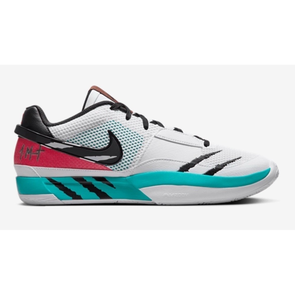 Nike JA 1 Reverse Scratch - White / Black / Turbo Green / Red - Men Size‎ US 12